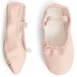 JUSTICE Pink Ballet Dance Shoes Leather Sole Toddler Girls SIZE 9 NEW